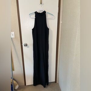 LOFT Black Sleeveless Jumpsuit Wide Legged